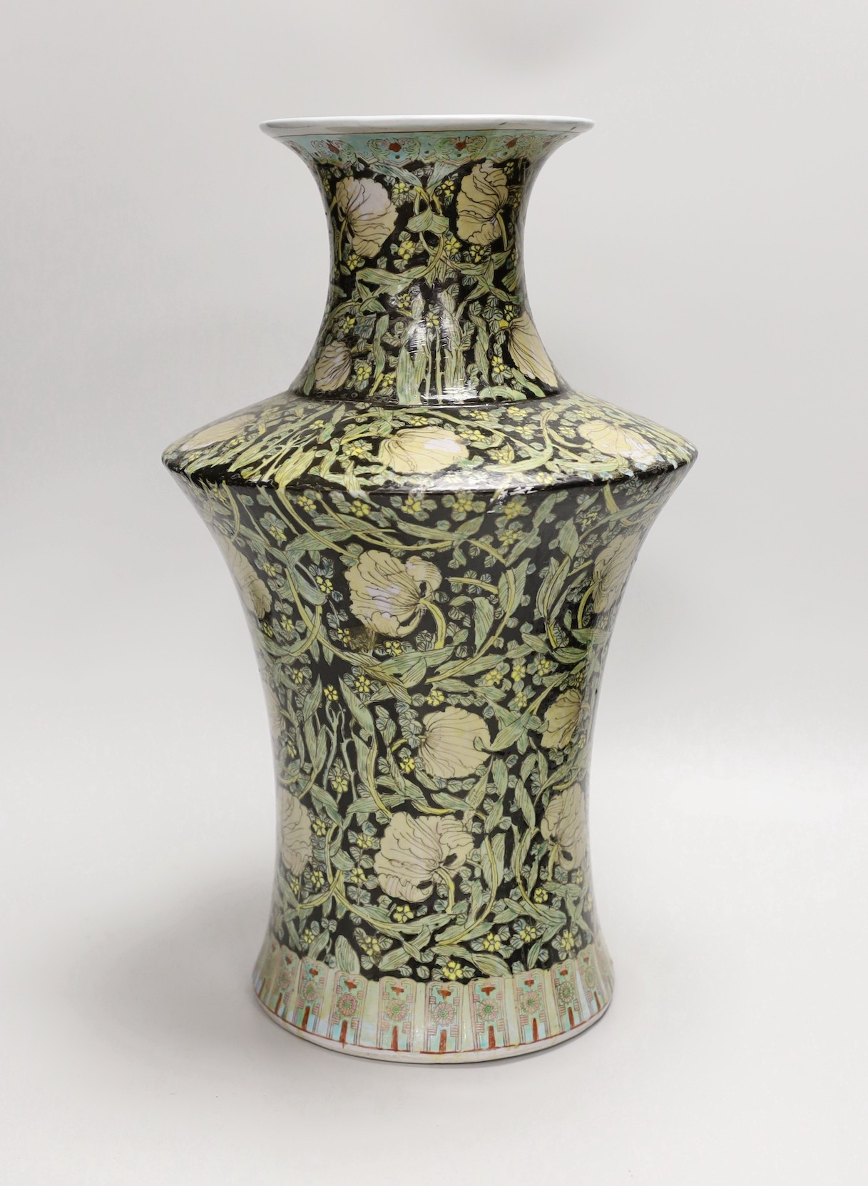 A Chinese famille noir vase, 42.5cm
